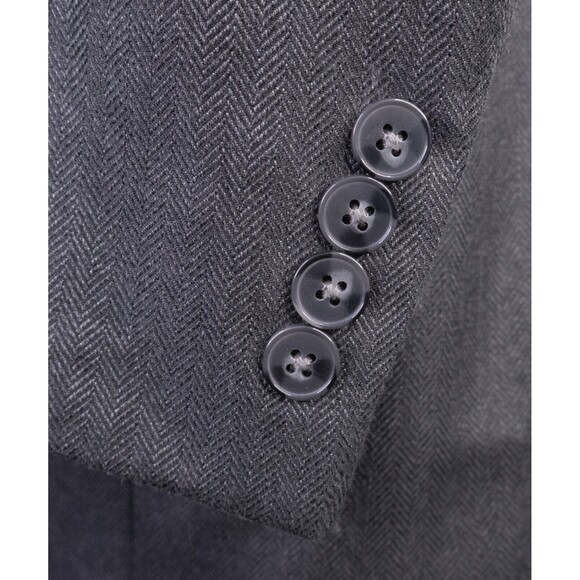 Calvin Klein Sport Coat Mens 40L Gray Herringbone Poly Blend 2 Button Dual-Vent - Picture 7 of 13